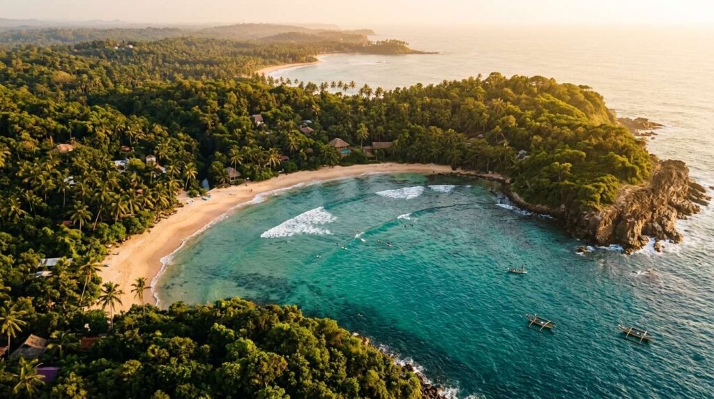 Hiriketiya Bay, a small horseshoe cove