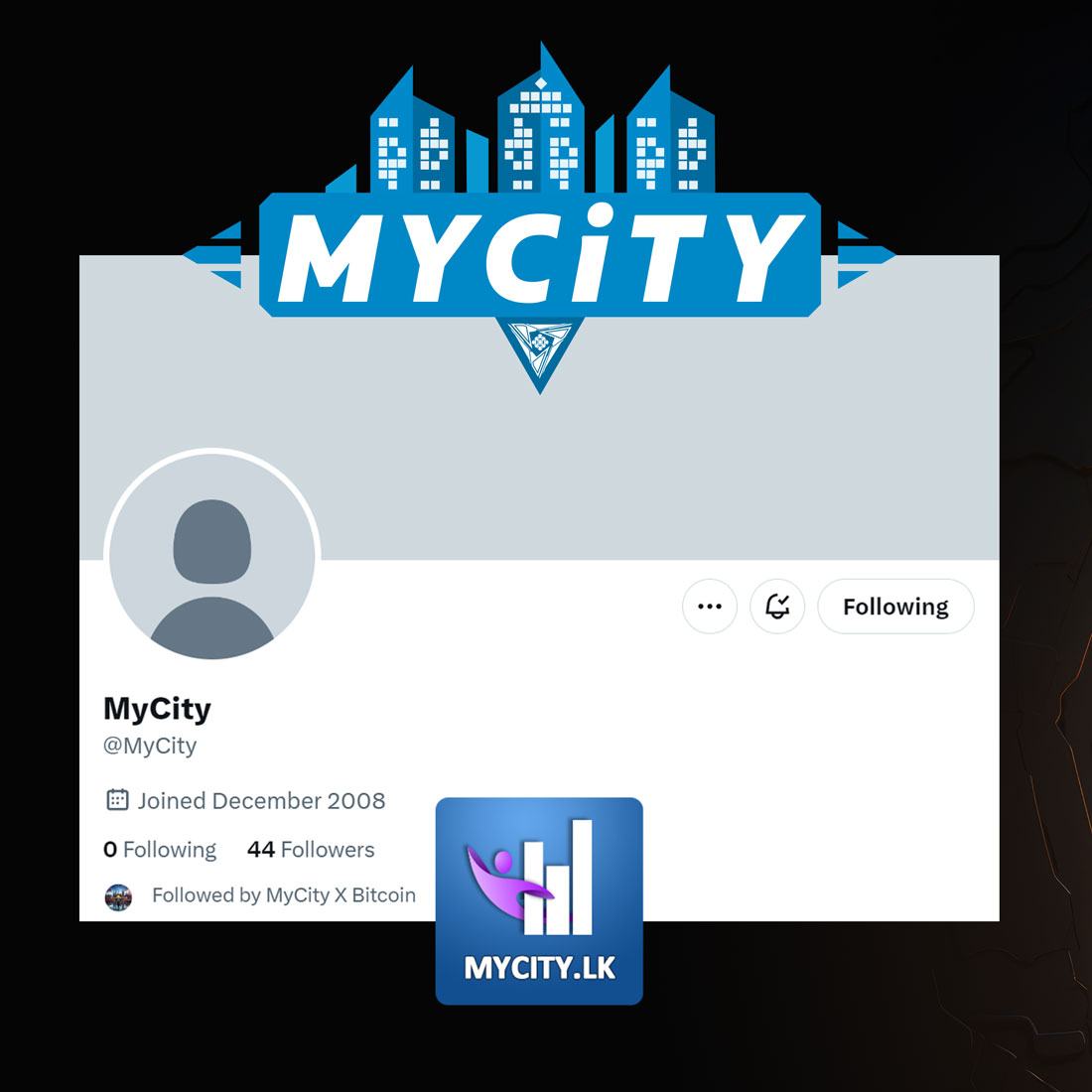 @MyCity profile on X, joined December 2008